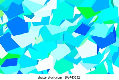 Hellblauer, grüner Vektorhintergrund mit einem Satz von Hexagons. Design im abstrakten Stil mit Hexagons. Muster für die Textur von Bildschirmhintergründen.