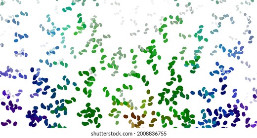 Azul claro, fondo vectorial verde con formas aleatorias. Formas abstractas coloridas con gradiente de estilo sencillo. Fondo para teléfonos móviles.