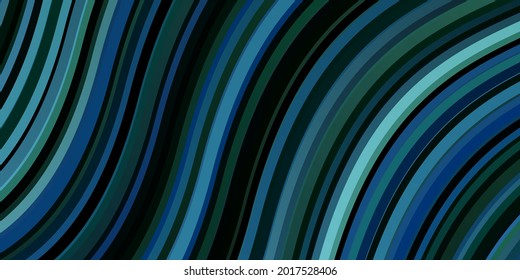 Light Blue, Green vector background with curves. Bright sample with colorful bent lines, shapes. Pattern for websites, landing pages.