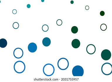 Light Blue, Green vector background with bubbles. Abstract illustration with colored bubbles in nature style. Pattern for beautiful websites.