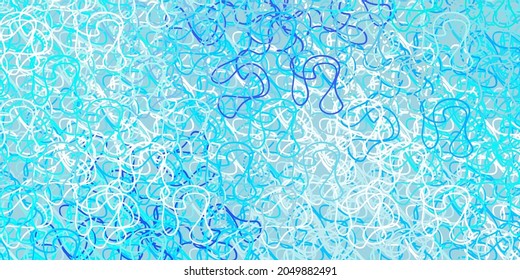 Light blue, green vector background with bent lines. Colorful illustration in circular style with lines. Pattern for websites, landing pages.