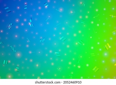 Azul claro, fondo vectorial verde en estilo navideño. Un diseño colorido al estilo navideño con gradiente. Plantilla para letras, tipografía.