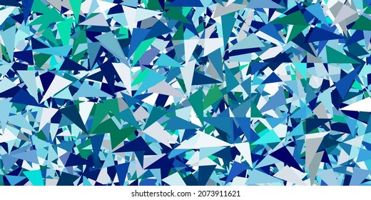 hellblauer, grüner Vektorhintergrund mit polygonalen Formen. Einfaches Design im abstrakten Stil mit Dreiecken, Linien. Design für Ihre Bildschirmhintergründe.