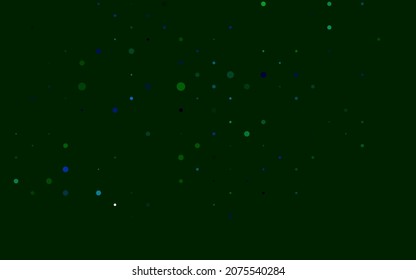 Light Blue, Green vector background with bubbles. Blurred bubbles on abstract background with colorful gradient. Pattern for beautiful websites.