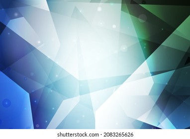 Light Blue, Green vector background with triangles. Modern abstract illustration with colorful triangles. Elegant design for wallpapers.