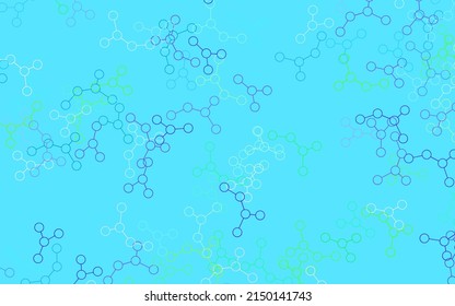 Light Blue, Green vector background with forms of artificial intelligence. Colorful design in simple style with AI links. Pattern for science, futuristic designs.