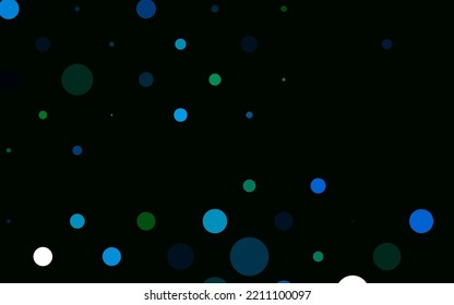 Light Blue, Green vector background with bubbles. Abstract illustration with colored bubbles in nature style. Template for your brand book.