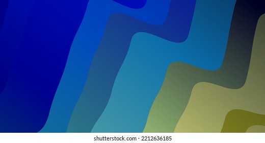 Light Blue, Green vector background with bent lines. Illustration in abstract style with gradient curved.  Design for your business promotion.