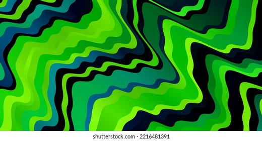 Light Blue, Green vector background with bent lines. Brand new colorful illustration with bent lines. Pattern for booklets, leaflets.