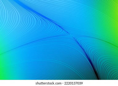 Light Blue, Green vector background with wry lines. Colorful abstract illustration with gradient lines. Texture for booklets, leaflets.