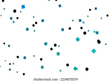 Azul claro, fondo vectorial verde con triángulos, círculos, cubos. Círculos, líneas, rhombus con gradiente colorido. Diseño inteligente para su anuncio comercial.