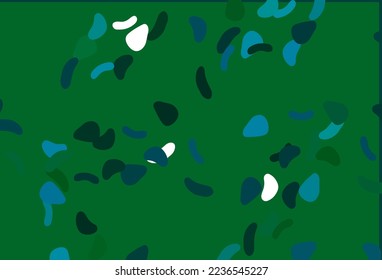 Light Blue, Green vector background with abstract forms. Colorful chaotic forms with gradient in modern style. Modern design for your business card.