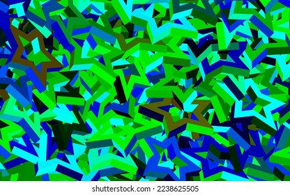Light Blue, Green vector background with colored stars. Decorative shining illustration with stars on abstract template. Pattern for astronomy websites.