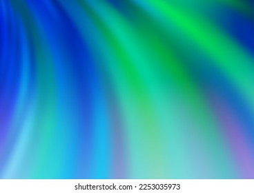 Light Blue, Green vector background with lava shapes. Modern gradient abstract illustration with bandy lines. Brand new design for your ads, poster, banner.