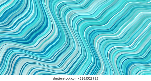 Light Blue, Green vector background with curves. Abstract gradient illustration with wry lines. Pattern for booklets, leaflets.