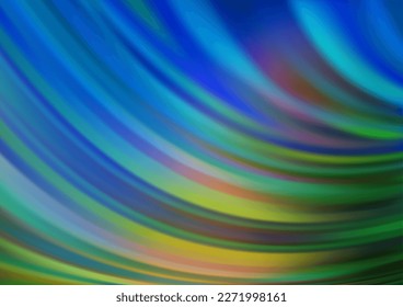 Light Blue, Green vector background with curved circles. Modern gradient abstract illustration with bandy lines. The template for cell phone backgrounds.