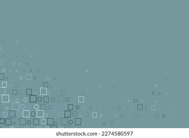 Light Blue, Green vector background with circles, rectangles. Colorful illustration with circles, squares in nature style. Pattern for ads, leaflets.