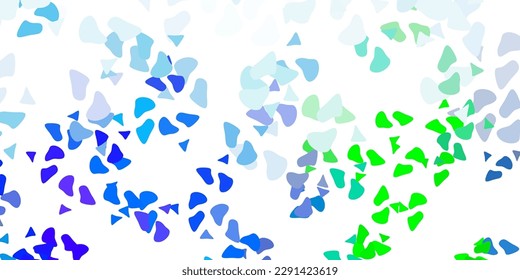 Light blue, green vector background with random forms. Illustration with colorful shapes in abstract style. Elegant design for wallpaper set.