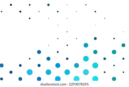 Light Blue, Green vector background with bubbles. Glitter abstract illustration with blurred drops of rain. Design for business adverts.