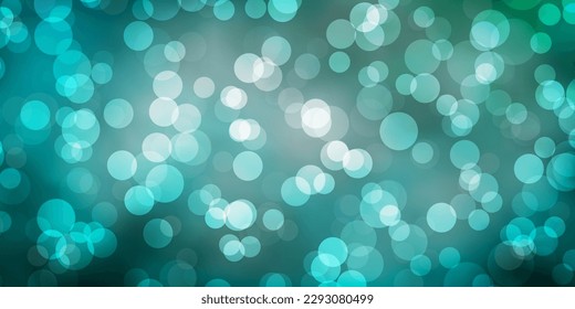 Light Blue, Green vector background with bubbles. Abstract colorful disks on simple gradient background. Pattern for websites.