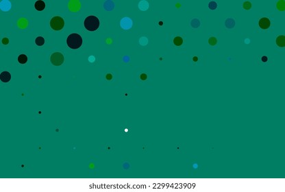 Light Blue, Green vector background with bubbles. Abstract illustration with colored bubbles in nature style. Design for business adverts.
