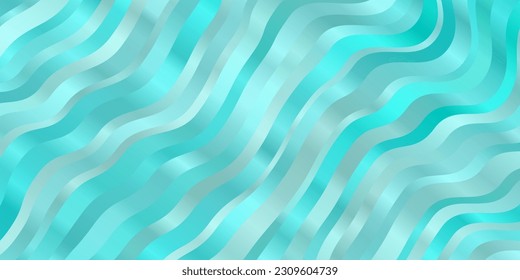 Light Blue, Green vector background with bent lines. Illustration in halftone style with gradient curves. Best design for your ad, poster, banner.