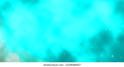 Light Blue, Green vector background with small and big stars. Modern geometric abstract illustration with stars. Best design for your ad, poster, banner.
