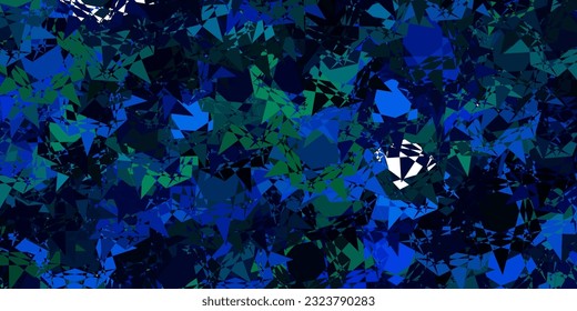 Light Blue, Green vector background with polygonal forms. Web material illustration with colorful abstract triangles. Pattern for promotions.