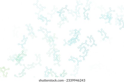 Light Blue, Green vector background with forms of artificial intelligence. Shining colorful illustration with real structure of AI. Smart design for promotion of bid data.