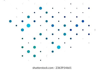 Azul claro, fondo vectorial verde con burbujas. Ilustración abstracta moderna con gotas de agua coloridas. Patrón de anuncios, folletos.