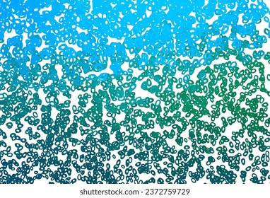Azul claro, fondo vectorial verde con burbujas. Hermosa ilustración de color con círculos borrosos en estilo natural. Diseño para afiches, pancartas.