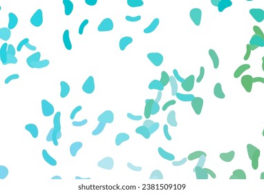 Light Blue, Green vector background with abstract forms. Colorful chaotic forms with gradient in modern style. Simple design for your web site.
