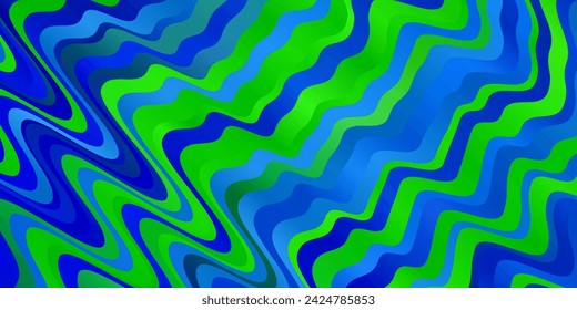 Light Blue, Green vector background with bent lines. Abstract illustration with bandy gradient lines. Pattern for business booklets, leaflets
