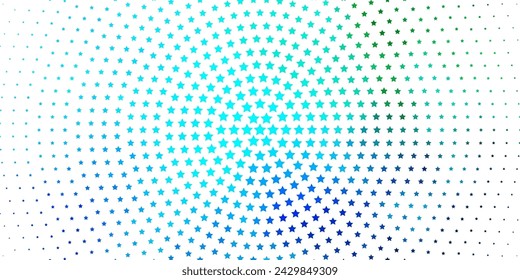 Light Blue, Green vector background with colorful stars. Modern geometric abstract illustration with stars. Design for your business promotion.