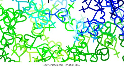 Light Blue, Green vector background with woman symbols. Illustration with signs of women's strength and power. Elegant design for wallpapers.