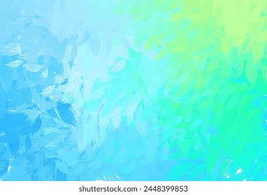 Light Blue, Green vector background with abstract shapes. Colorful chaotic forms with gradient in modern style. Elegant design for wallpapers.