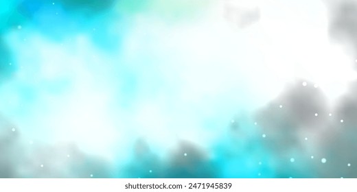 Light Blue, Green vector background with small and big stars. Decorative illustration with stars on abstract template. Pattern for new year ad, booklets.