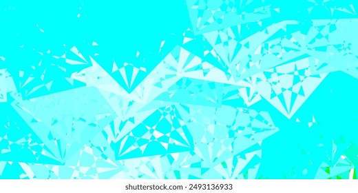 Azul claro, fondo de Vector verde con triángulos. Formas triangulares con degradado colorido en estilo abstracto. Empieza a diseñar para inspirarte.