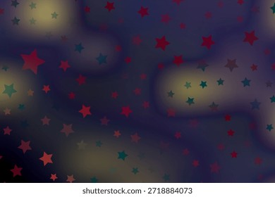 Azul claro, fundo vetorial verde com círculos, estrelas. Ilustração abstrata com formas coloridas de círculos, estrelas. Textura para persianas de janela, cortinas.