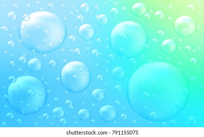 Light Blue, Green vector background with dots. Abstract illustration with colored bubbles in nature style. The pattern can be used for aqua ad, booklets.