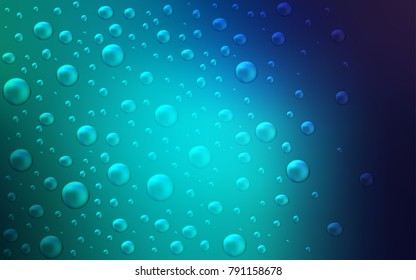 Light Blue, Green vector background with dots. Blurred decorative design in abstract style with bubbles. Completely new template for your brand book.