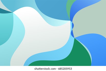 Light Blue, Green vector bandy template. Shining crooked illustration in a brand-new style. The pattern of blurred lines for your business design.