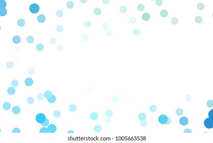 Light Blue, Green vector banner with circles, spheres. Abstract spots. Background of Art bubbles in halftone style with colored gradient.