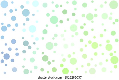 Light Blue, Green vector banner set of circles, spheres. Donuts Background. Creative Design Templates. Technology halftone illustration.