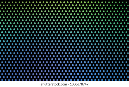 Light Blue, Green vector banner with circles, spheres. Abstract spots. Background of Art bubbles in halftone style with colored gradient.