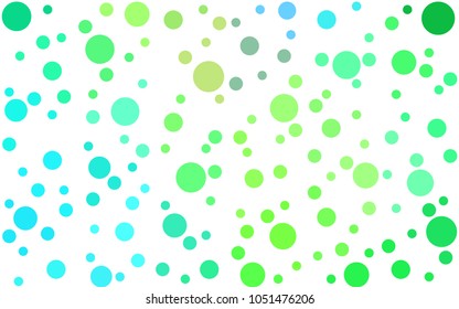 Light Blue, Green vector banner set of circles, spheres. Donuts Background. Creative Design Templates. Technology halftone illustration.