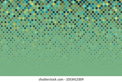 Light Blue, Green vector banner with circles, spheres. Abstract spots. Background of Art bubbles in halftone style with colored gradient.