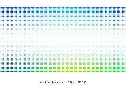 Light Blue, Green vector banner set of circles, spheres. Donuts Background. Creative Design Templates. Technology halftone illustration.