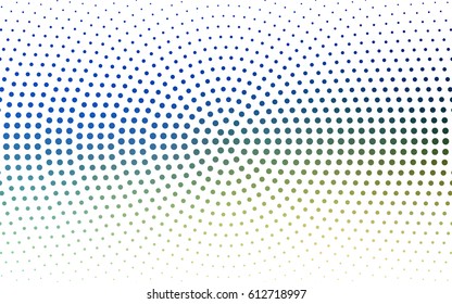 Light Blue, Green vector banner set of circles, spheres. Donuts Background. Creative Design Templates. Technology halftone illustration.