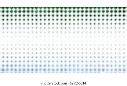 Light Blue, Green vector banner set of circles, spheres. Donuts Background. Creative Design Templates. Technology halftone illustration.